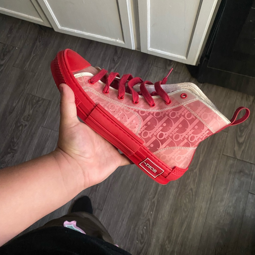 Dior Red and Pink Logo High-Tops